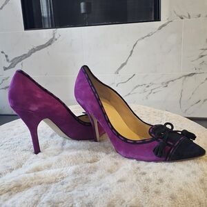 Ivanka Purple and Navy Blue Suede Women's Heels - 9.5 M - New In Box